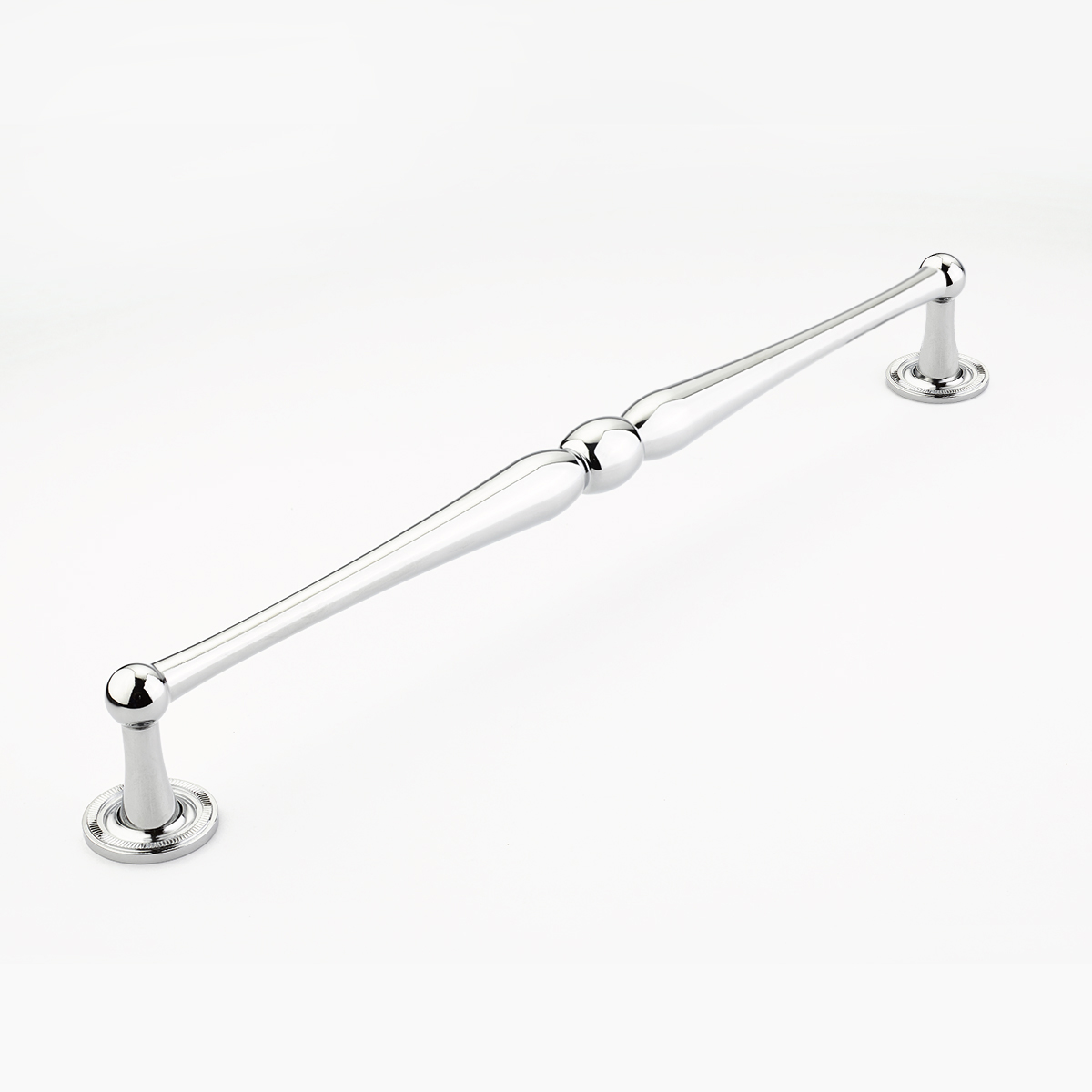 Schaub 578-26 Appliance Pull, Knurled Footplates, Polished Chrome, 15" CC - Polished Chrome