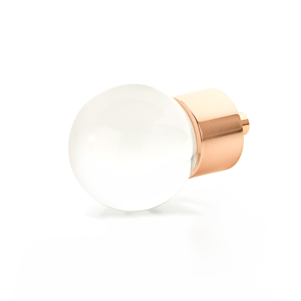 Schaub 59-PRG Globe Glass Knob, Polished Rose Gold, 1-3/8" Dia - Polished Rose Gold