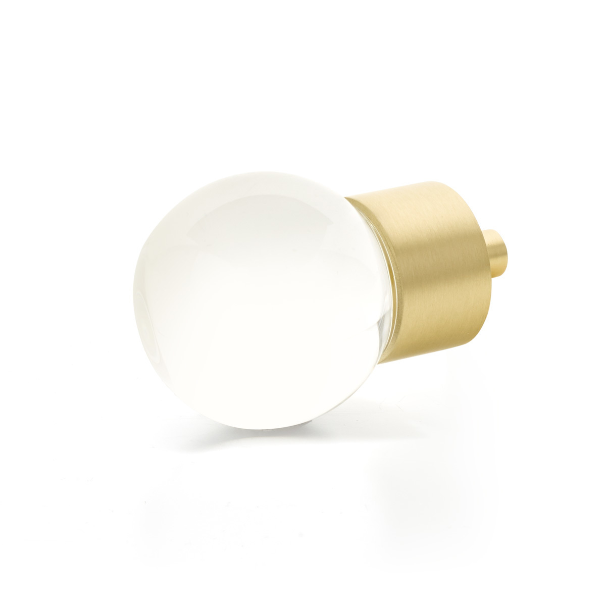 Schaub 59-SB Globe Glass Knob, Satin Brass, 1-3/8" Dia - Satin Brass