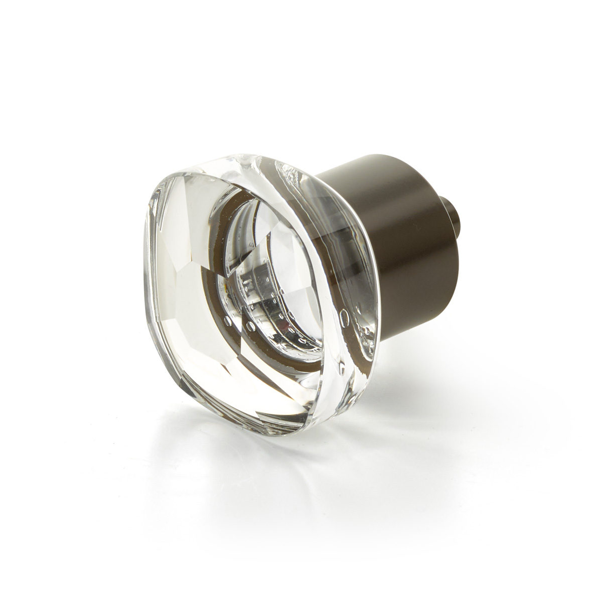 Schaub 61-10B Soft Square Glass Knob,Oil Rubbed Bronze, 1-1/4" - Oil Rubbed Bronze