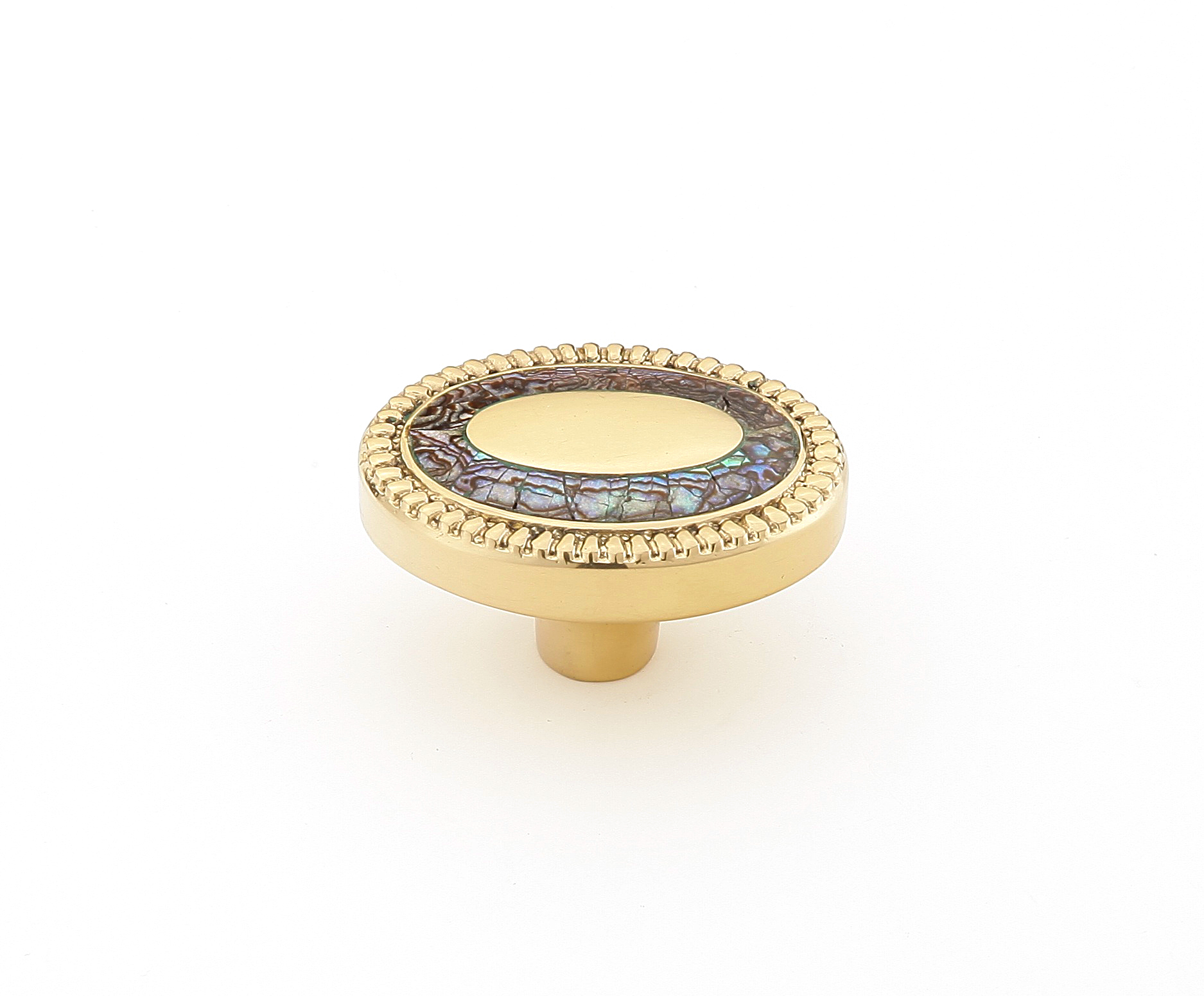 Schaub 657-PB Oval Knob, Imperial Shell, Polished Brass, 1-1/2" x 1-1/8" - Polished Brass