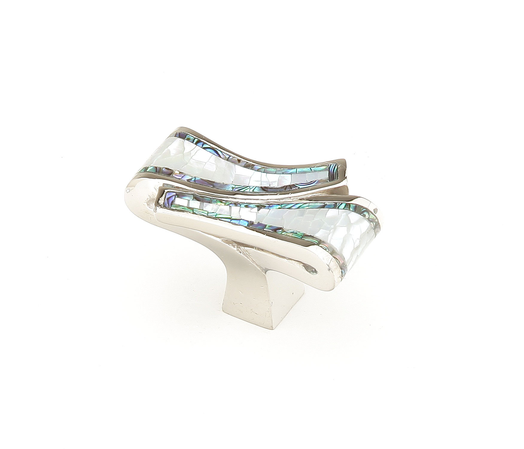Schaub 661-PN Knob, Mother of Pearl, Imperial Shell, Polished Nickel, 1-7/8" x 1" - Polished Nickel