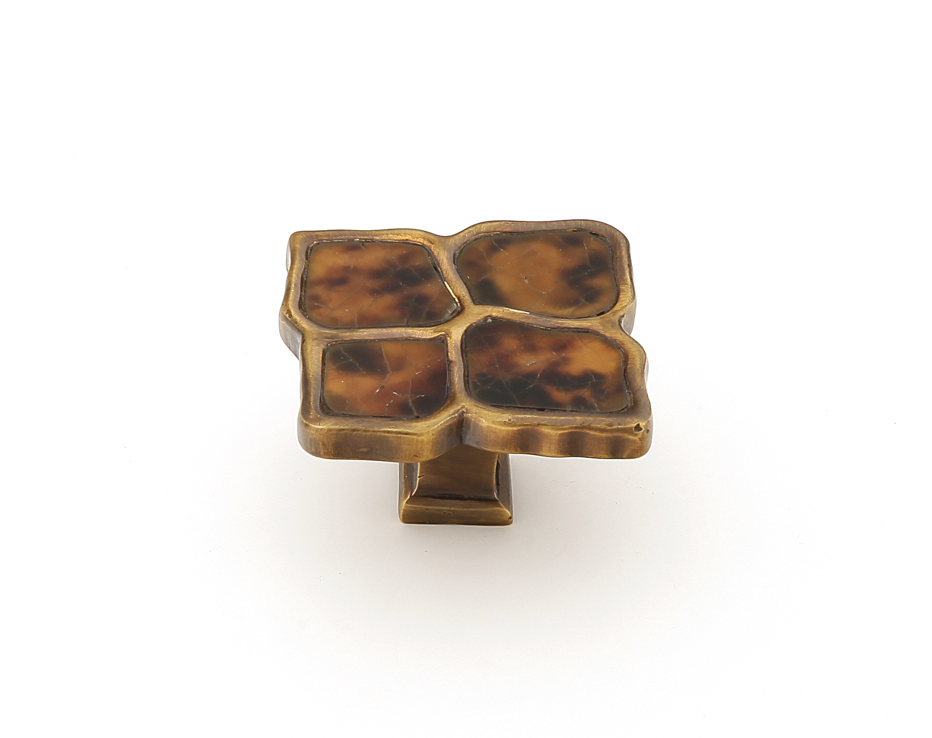 Schaub 664-PEN/ED Knob, Tiger Penshell, Estate Dover, 1-1/2" x 1-1/4" - Estate Dover