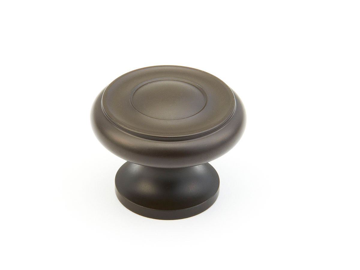 Schaub 703-10B Round Knob,Oil Rubbed Bronze, 1-1/4" Dia - Oil Rubbed Bronze