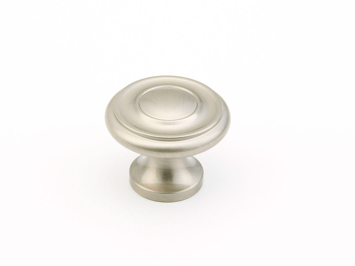 Schaub 703-15 Round Knob,Satin Nickel, 1-1/4" Dia - Satin Nickel