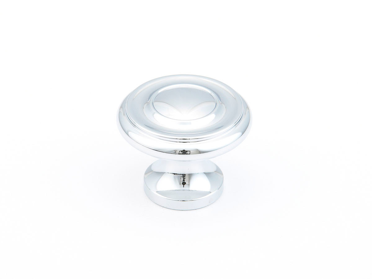Schaub 703-26 Round Knob, Polished Chrome, 1-1/4" Dia - Polished Chrome