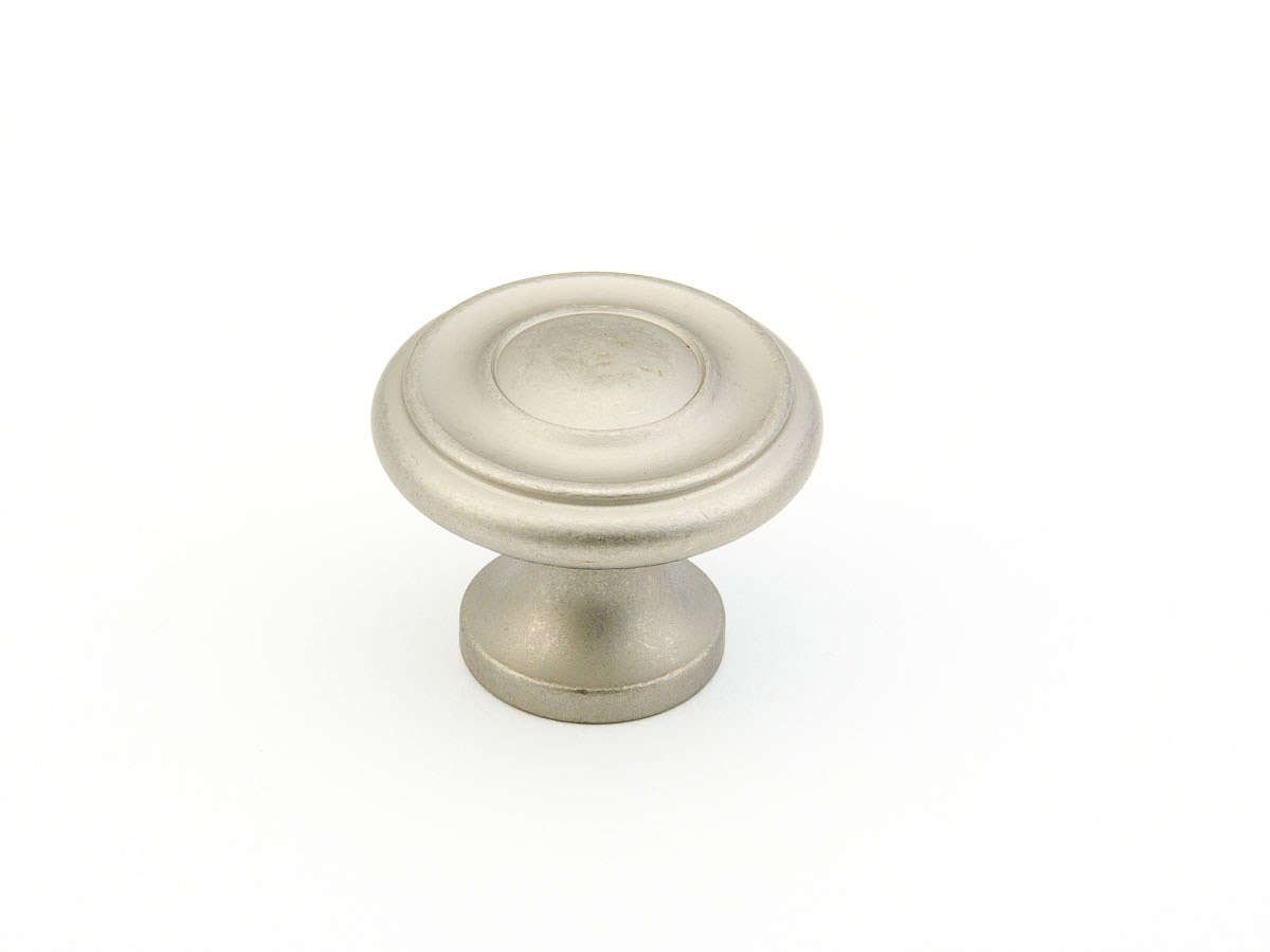 Schaub 703-DN Round Knob, Distressed Nickel, 1-1/4" Dia - Distressed Nickel