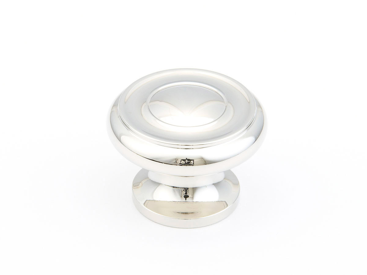 Schaub 703-PN Round Knob, Polished Nickel, 1-1/4" Dia - Polished Nickel