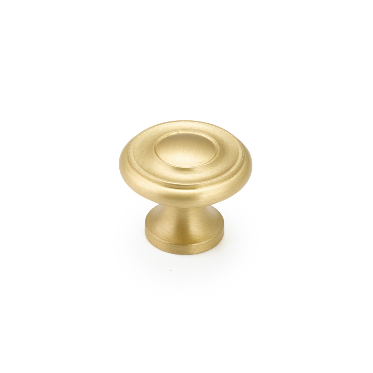 Schaub 703-SB Round Knob, Satin Brass, 1-1/4" Dia - Satin Brass