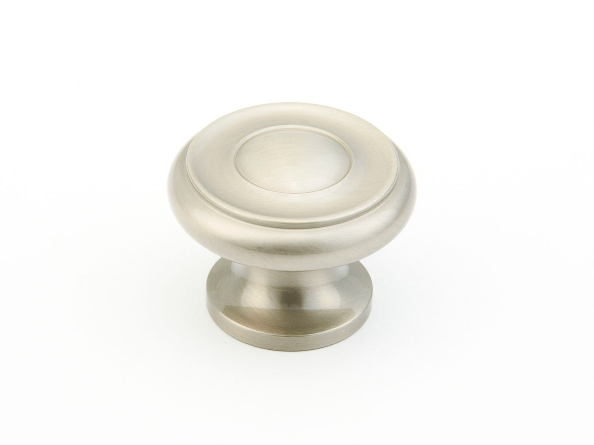 Schaub 704-15 Round Knob,Satin Nickel, 1-1/2" Dia - Satin Nickel