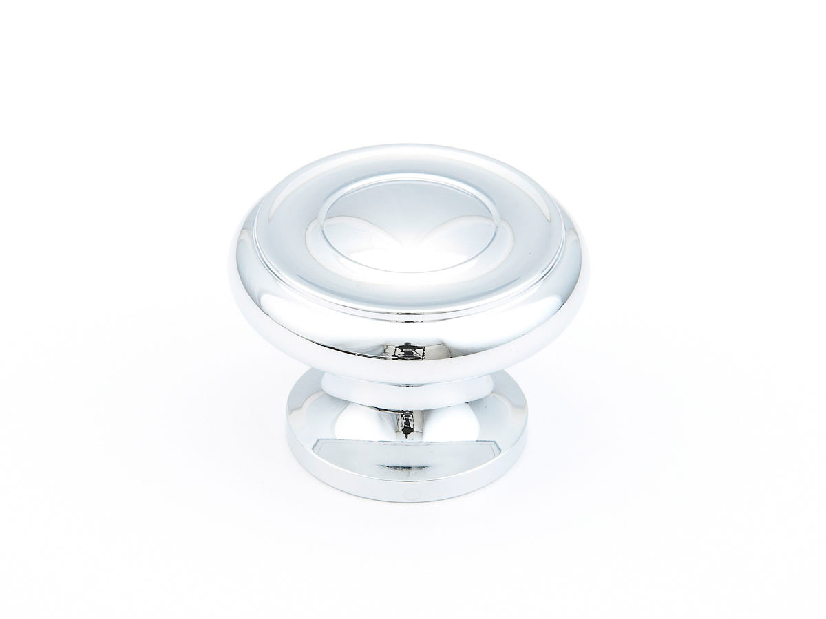 Schaub 704-26 Round Knob, Polished Chrome, 1-1/2" Dia - Polished Chrome