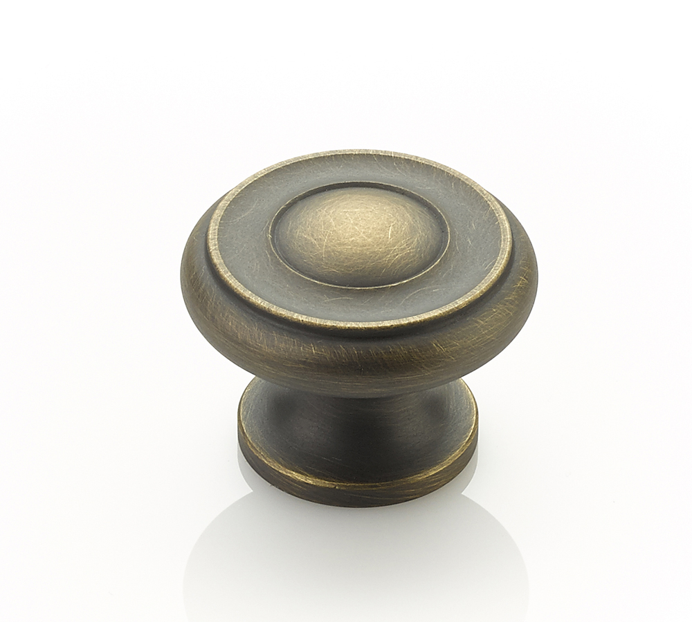 Schaub 704-ALB Round Knob, Antique Light Brass, 1-1/2" Dia - Antique Light Brass