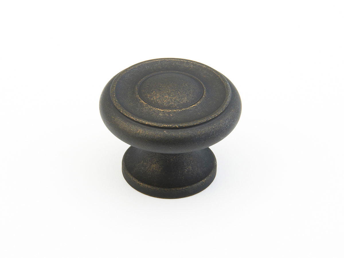 Schaub 704-DBZ Round Knob, Distressed Bronze, 1-1/2" Dia - Distressed Bronze