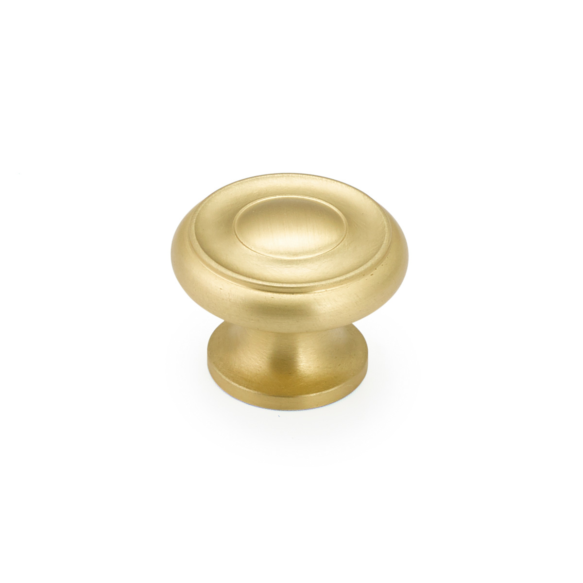 Schaub 704-SB Round Knob, Satin Brass, 1-1/2" Dia - Satin Brass
