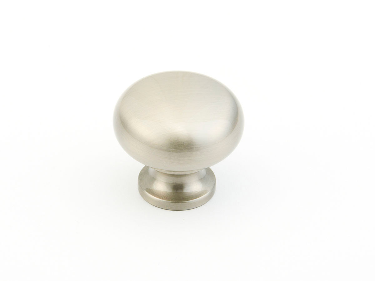 Schaub 706-15 Round Knob,Satin Nickel, 1-1/4" Dia - Satin Nickel