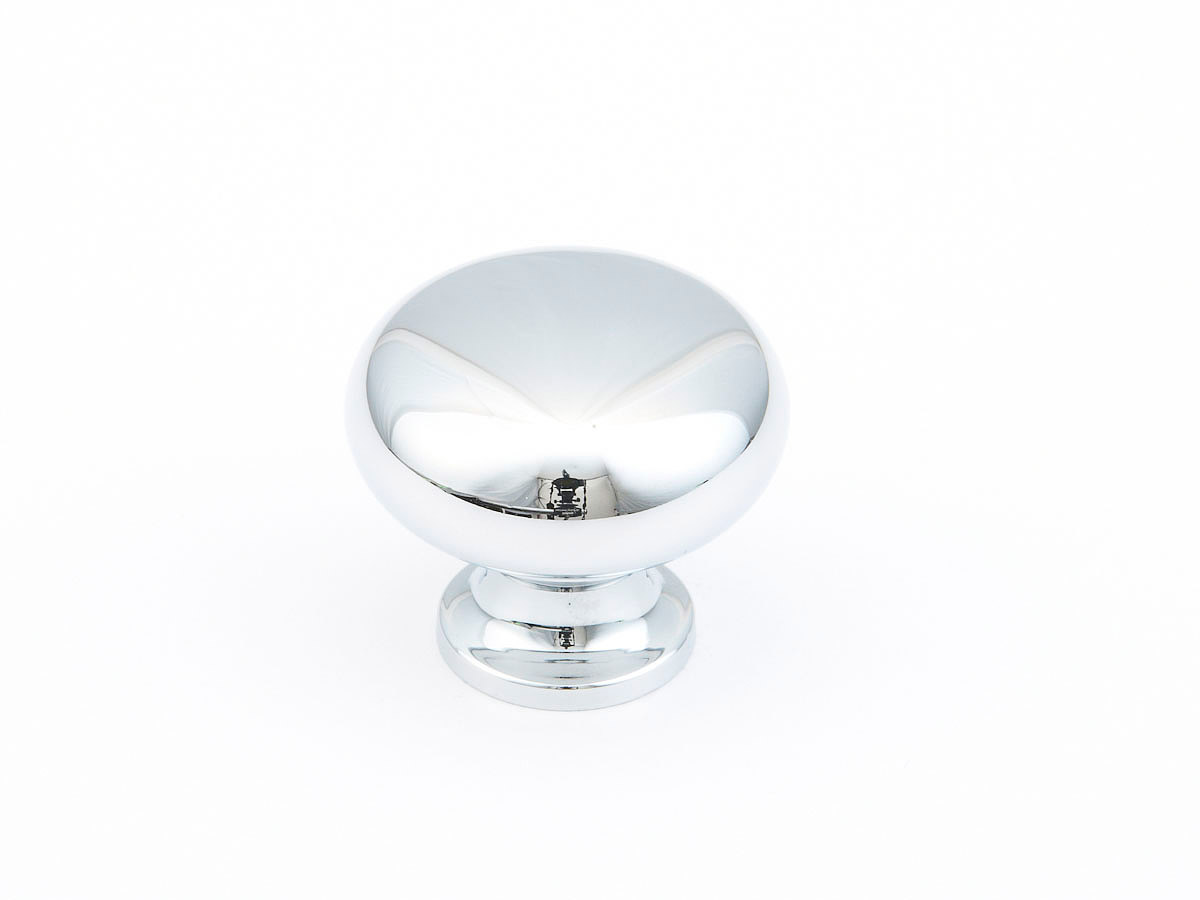 Schaub 706-26 Round Knob, Polished Chrome, 1-1/4" Dia - Polished Chrome
