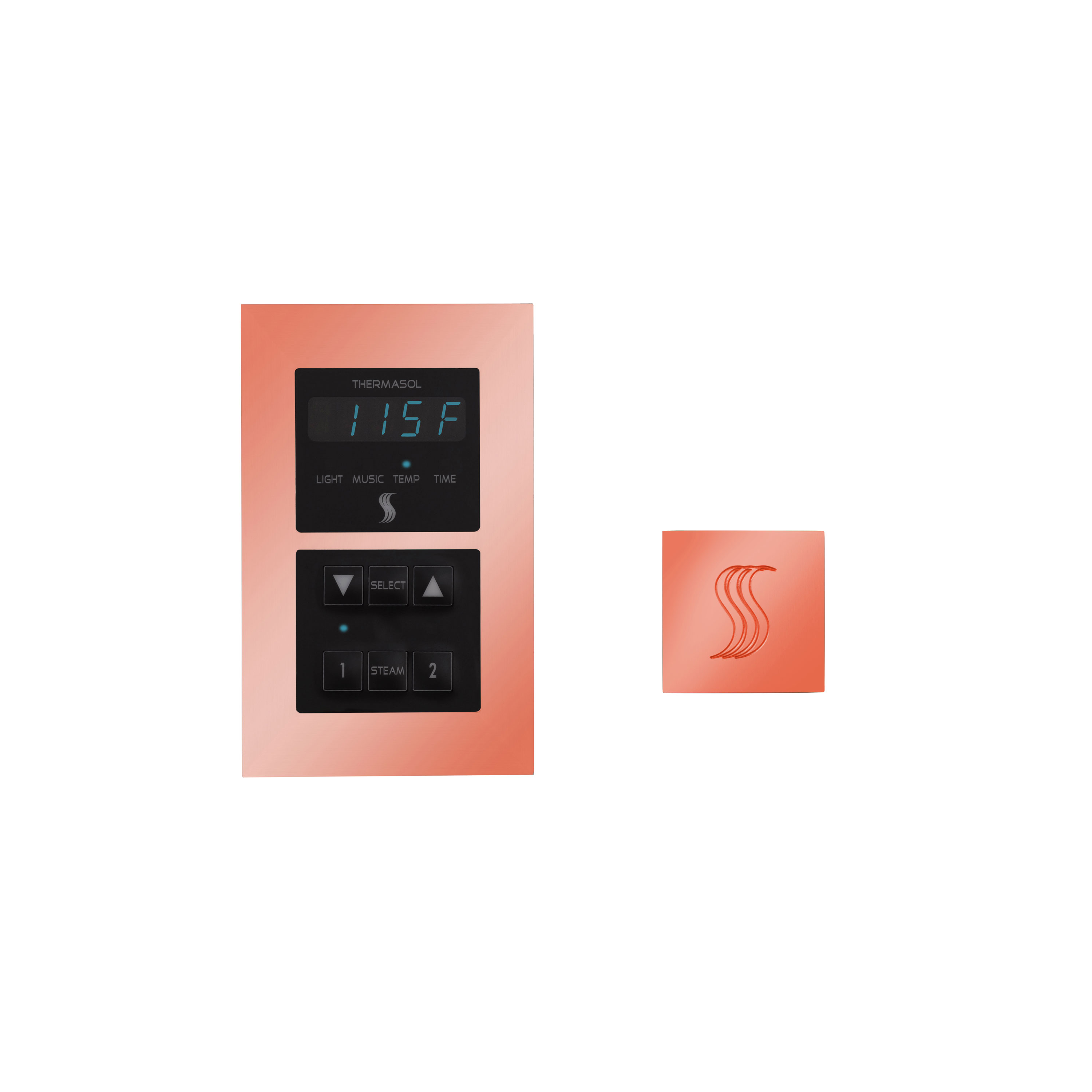 Thermasol SEMR-SVSQ-COP Signature Series Control and Steam Head Kit Square - Copper