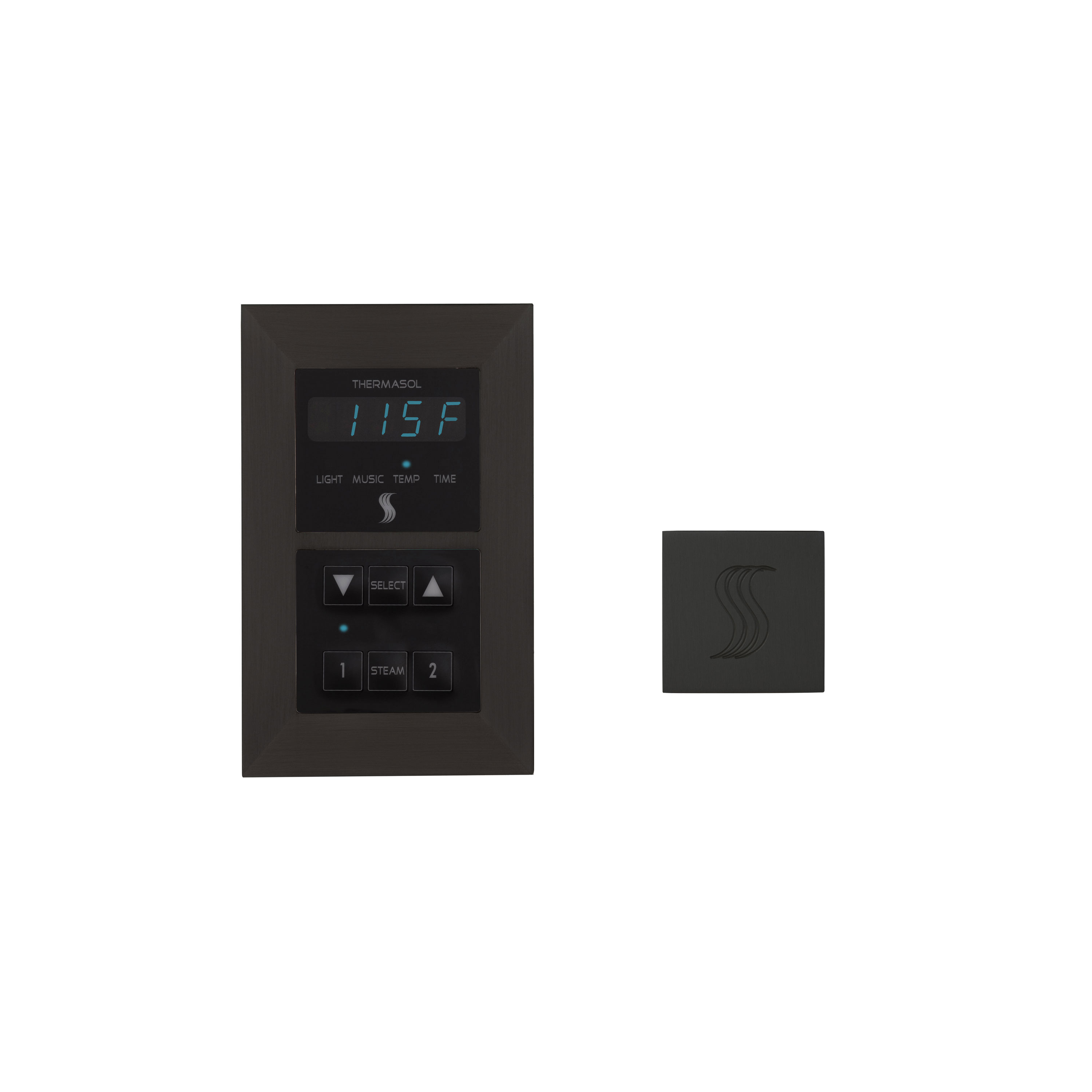 Thermasol SEMR-SVSQ-MB Signature Series Control and Steam Head Kit Square - Matte Black