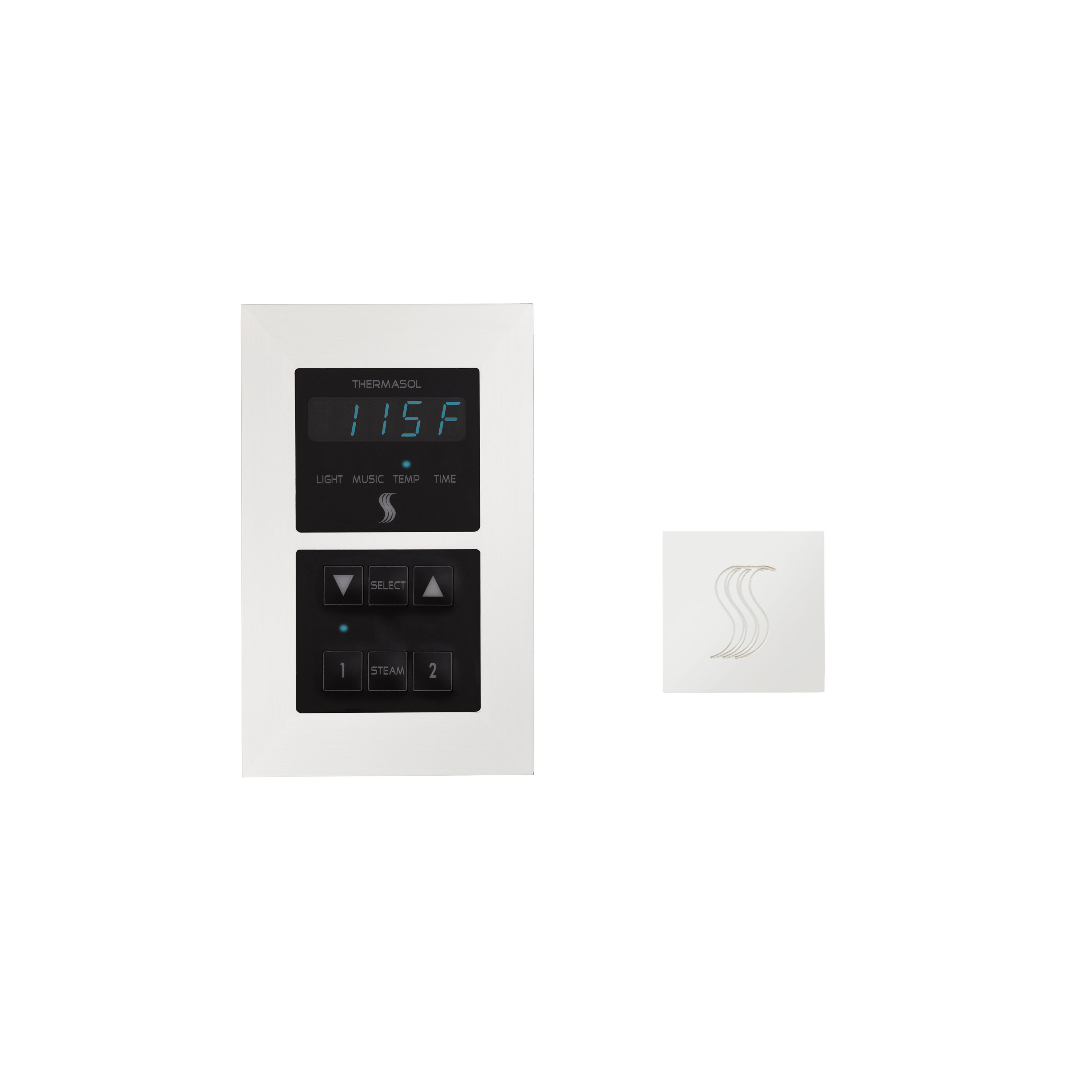 Thermasol SEMR-SVSQ-WHT Signature Series Control and Steam Head Kit Square - White