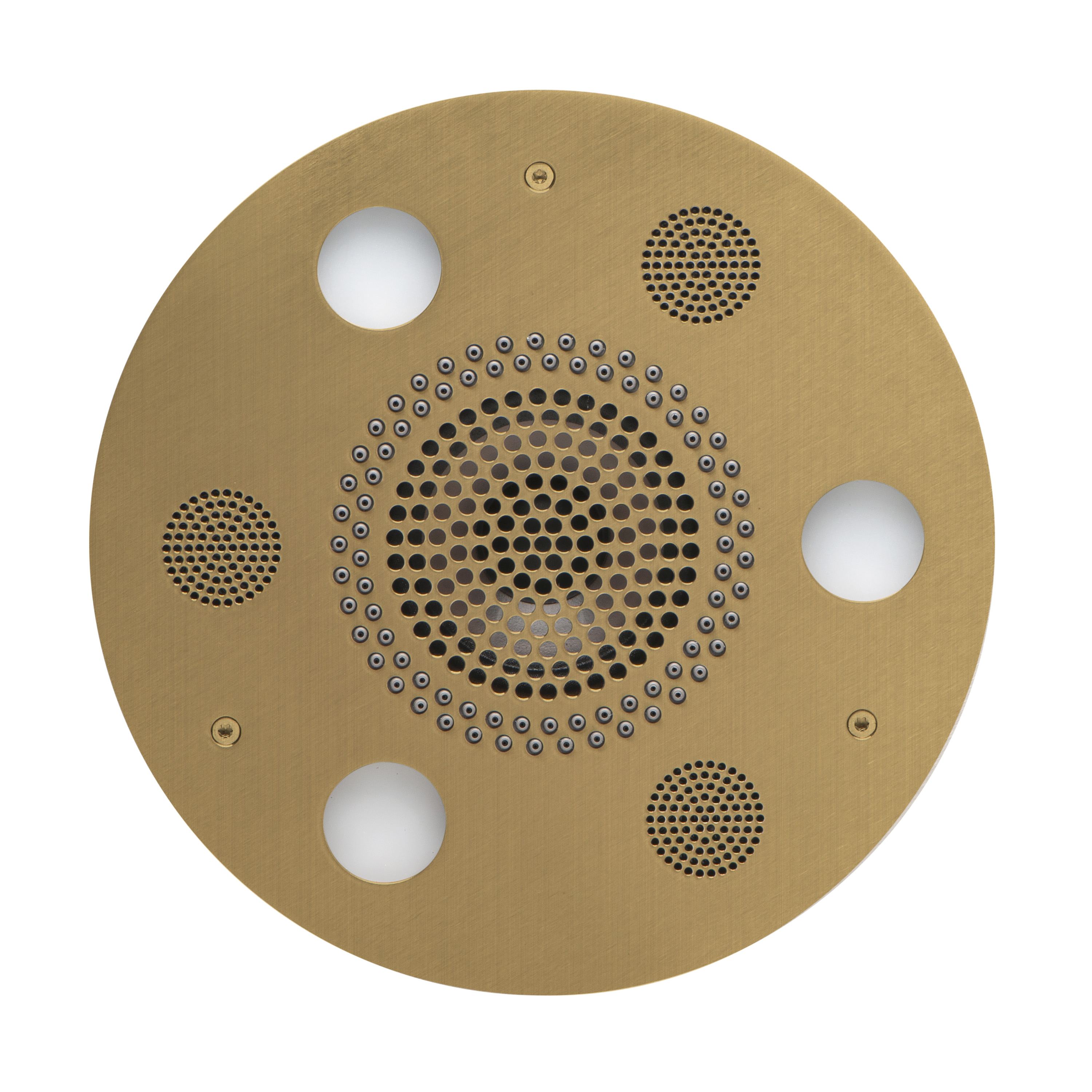 Thermasol SLSRRD-SB Serenity Light, Sound, Rain System Round - Satin Brass