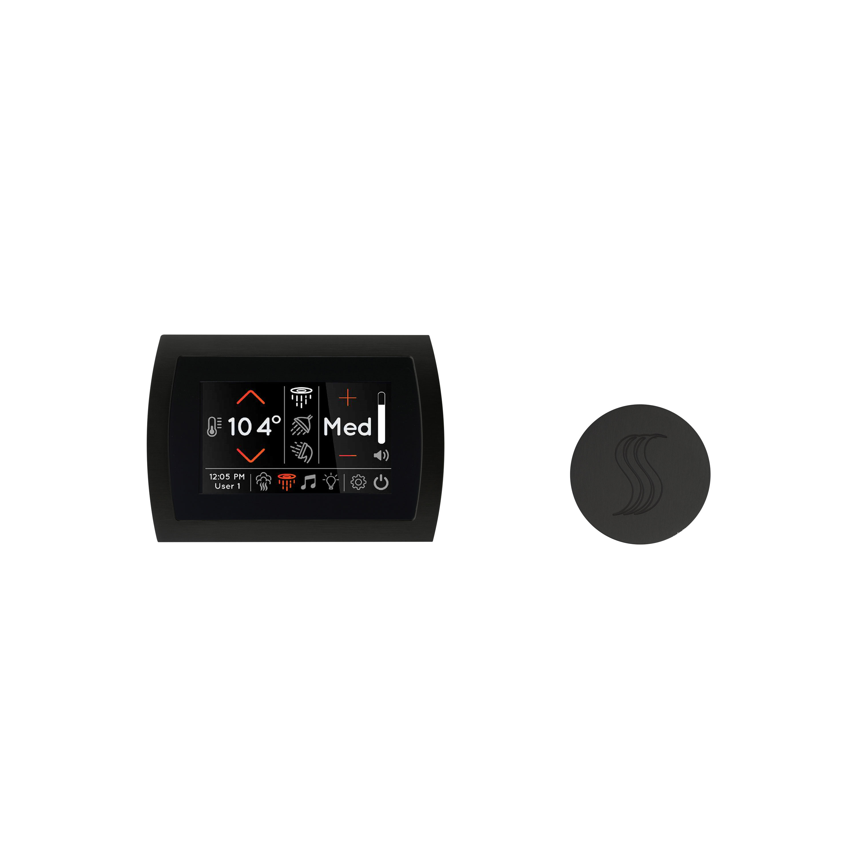 Thermasol STC-SVRD-MB Signatouch Control and Steam Head Kit Round - Matte Black