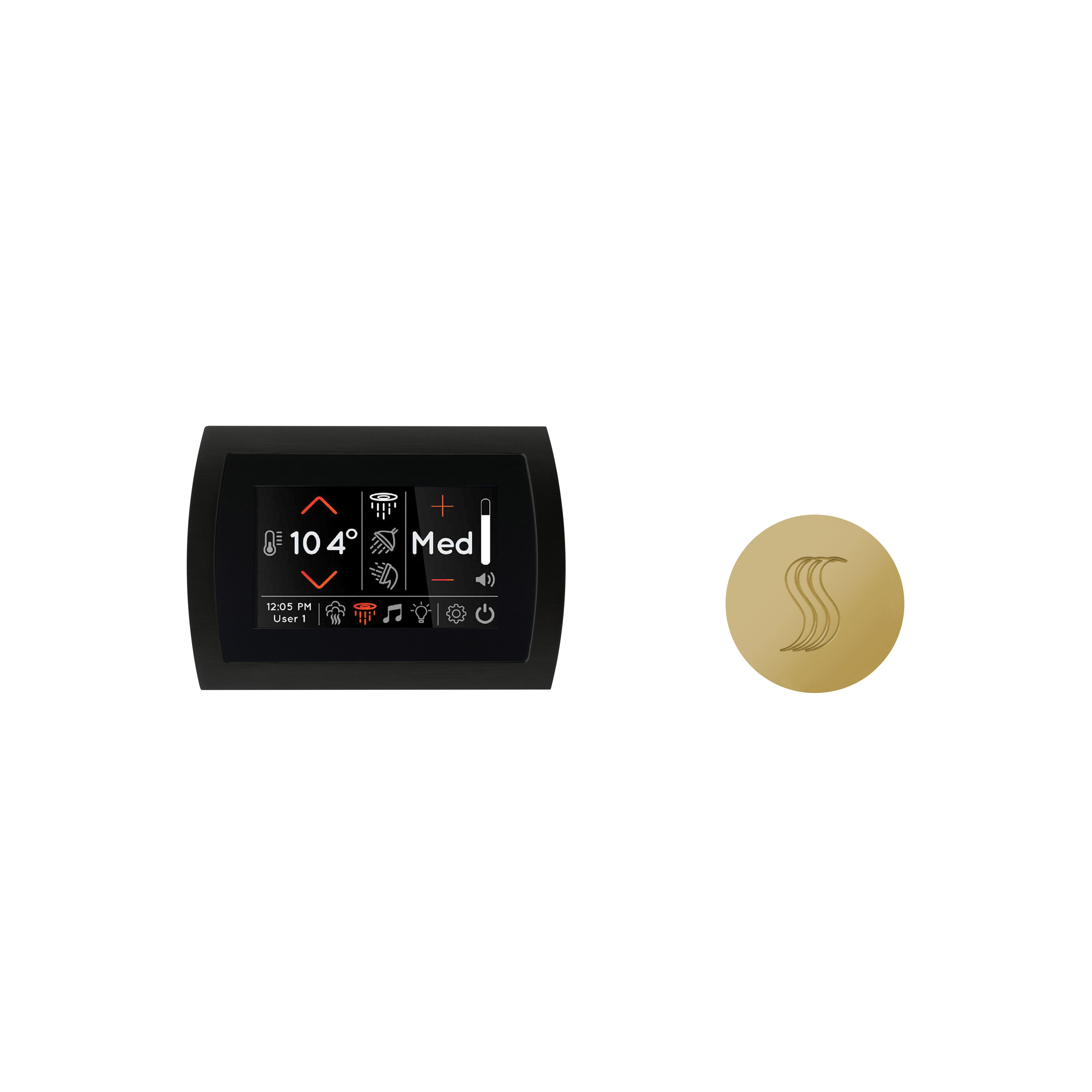 Thermasol STC-SVRD-PB Signatouch Control and Steam Head Kit Round - Polished Brass