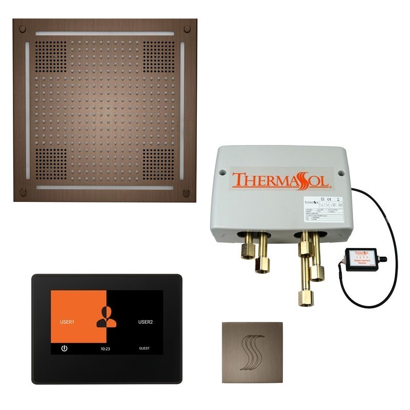 Thermasol TWHP7S-ACOP The Total Wellness Hydrovive Package with 7" ThermaTouch and Square - Antique Copper
