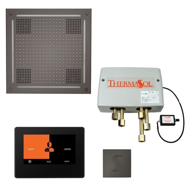 Thermasol TWHP7S-BN The Total Wellness Hydrovive Package with 7" ThermaTouch and Square - Black Nickel