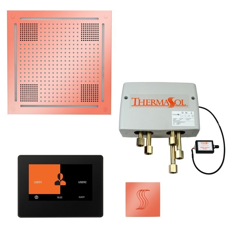 Thermasol TWHP7S-COP The Total Wellness Hydrovive Package with 7" ThermaTouch and Square - Copper