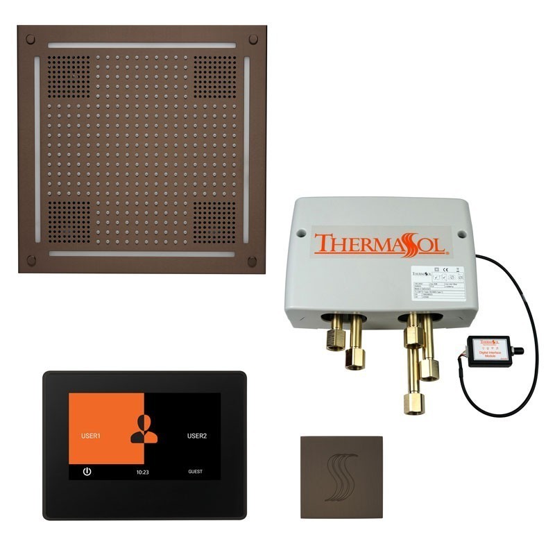 Thermasol TWHP7S-ORB The Total Wellness Hydrovive Package with 7" ThermaTouch and Square - Oil Rubbed Bronze