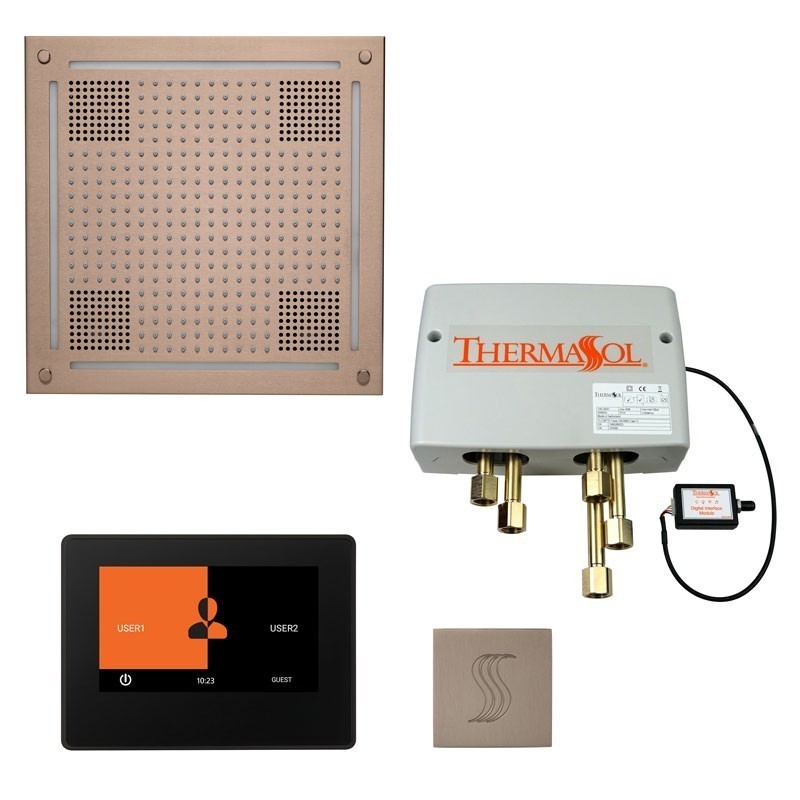 Thermasol TWHP7S-SN The Total Wellness Hydrovive Package with 7" ThermaTouch and Square - Satin Nickel