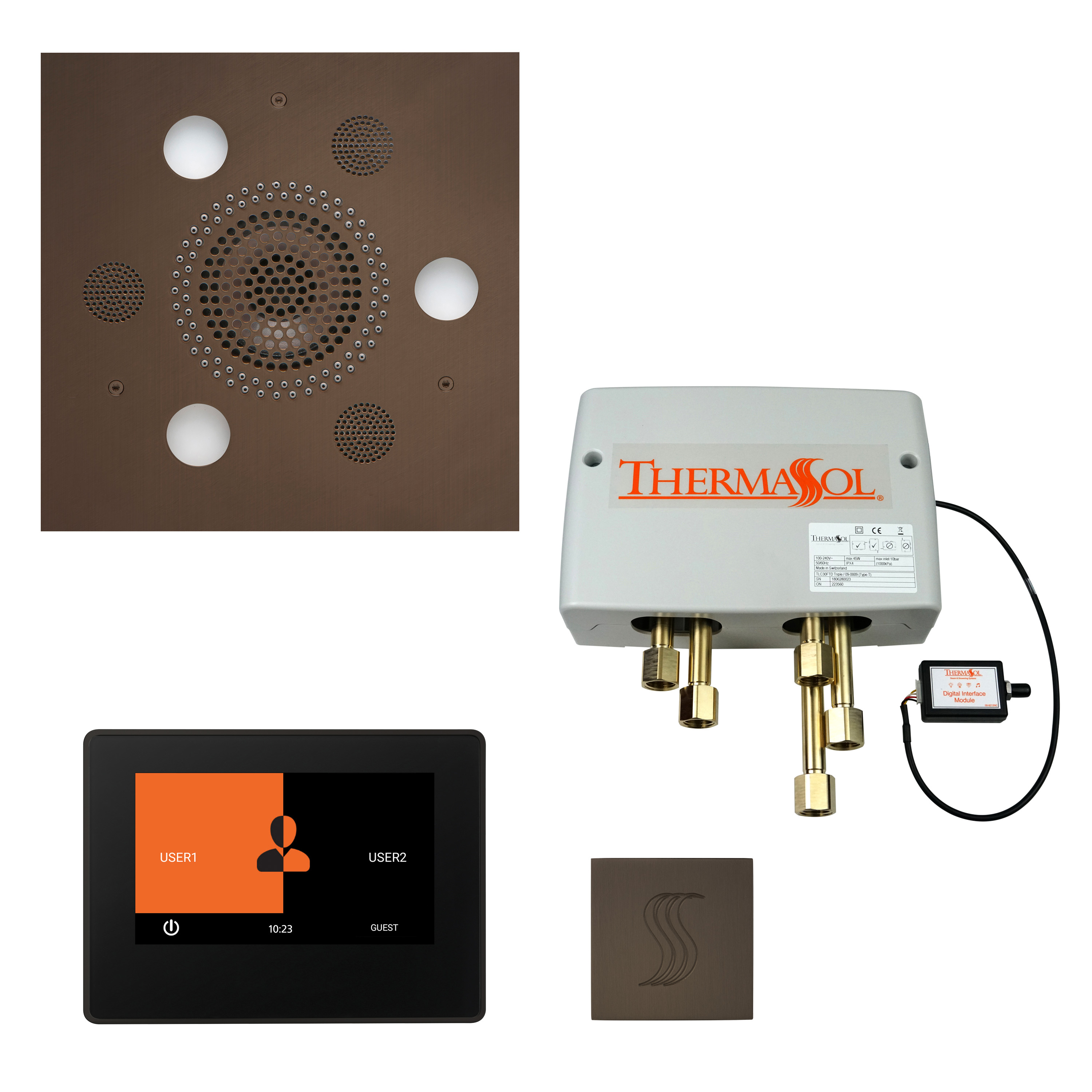 Thermasol TWP7S-ORB The Total Wellness Package with 7" ThermaTouch and Square - Oil Rubbed Bronze