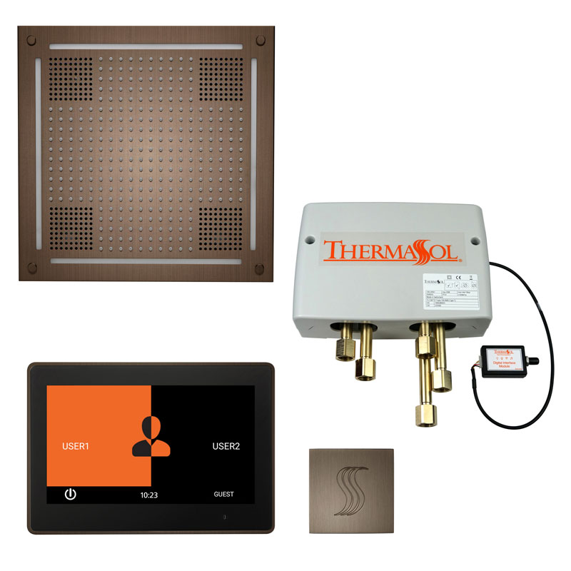 Thermasol TWPH10US-ACOP The Total Wellness Hydrovive Package with 10" ThermaTouch Square - Antique Copper