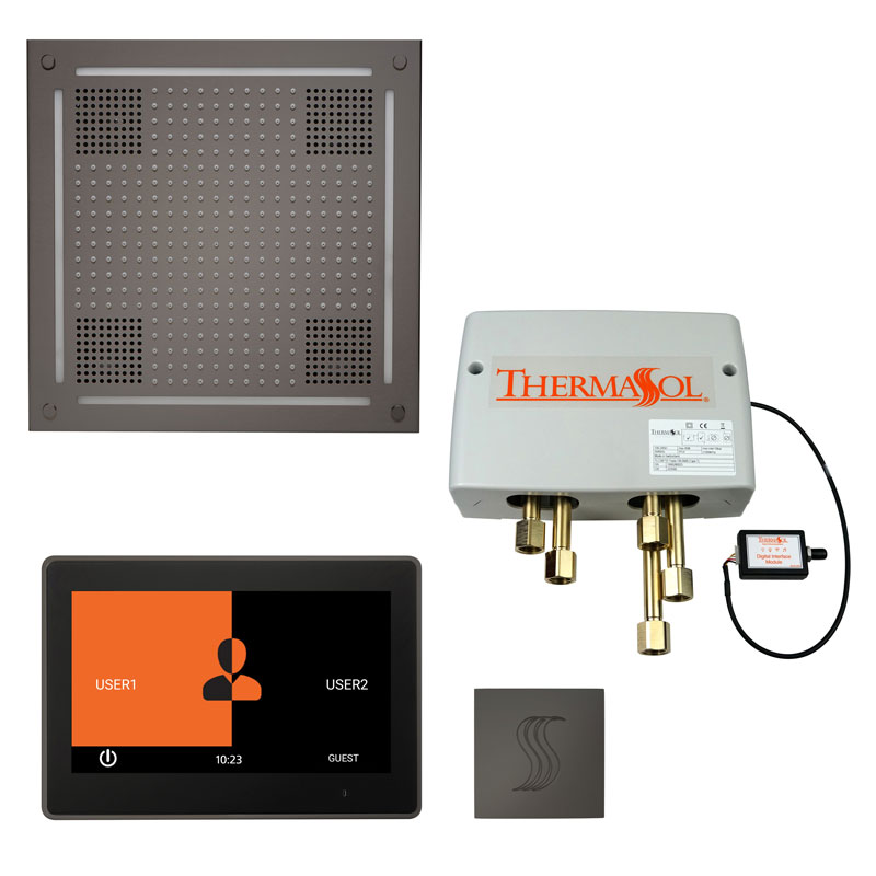 Thermasol TWPH10US-BN The Total Wellness Hydrovive Package with 10" ThermaTouch Square - Black Nickel