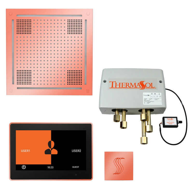 Thermasol TWPH10US-COP The Total Wellness Hydrovive Package with 10" ThermaTouch Square - Copper