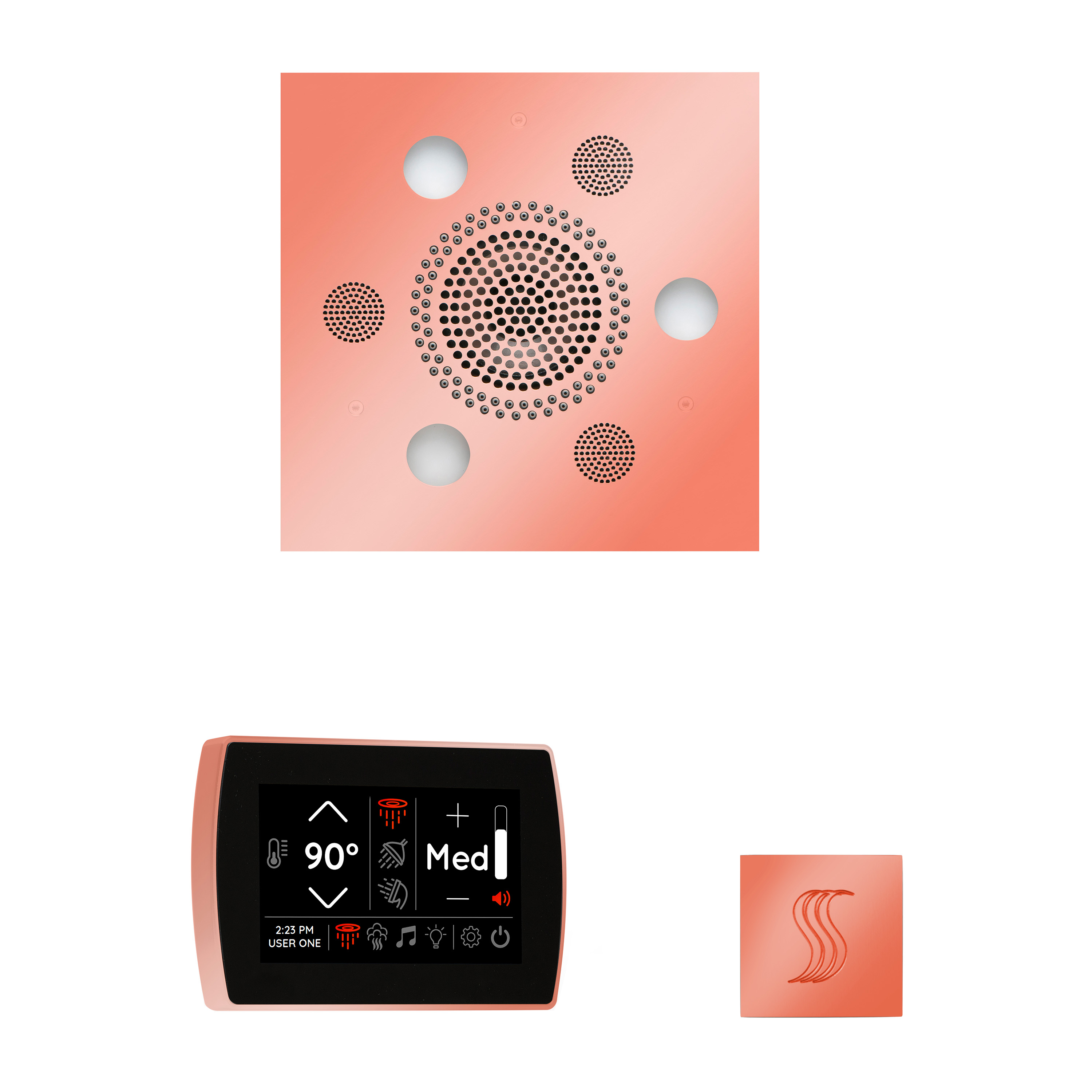 Thermasol WSTPSS-COP The Wellness Steam Package with SignaTouch Square - Copper