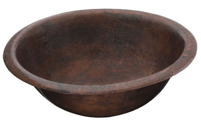 Thompson Traders 2RP-BC Alder Round Hand Crafted Black Copper Bath Sink - Click Image to Close