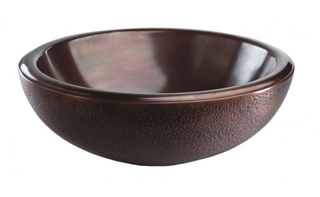 Thompson Traders NS25029-A FLW Round Double Wall Hand Crafted Antique Copper Bath Sink - Click Image to Close