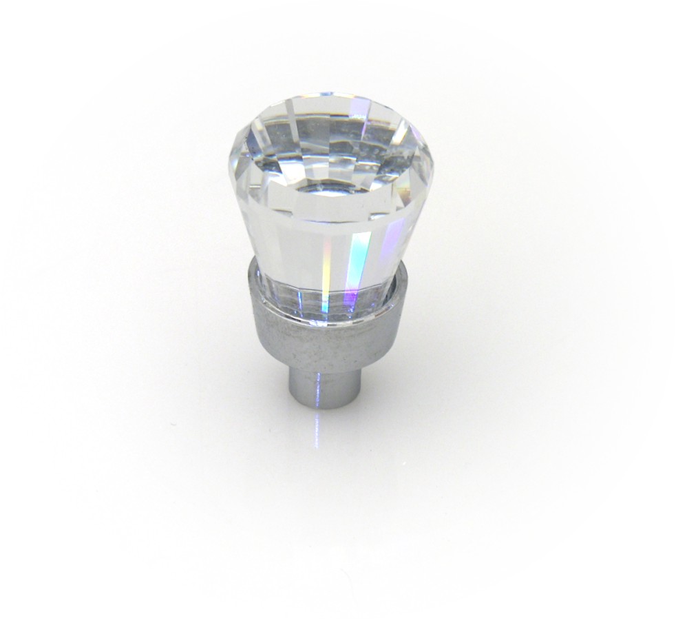Topex Hardware P89885CRL Round Swarovski Crystal Knob - Chrome - Click Image to Close