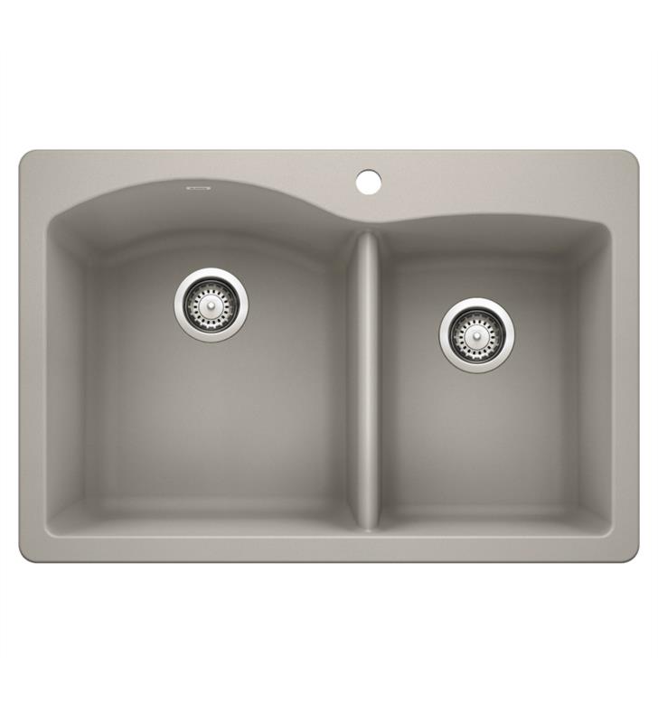 Blanco 442744 Diamond 1-3/4 Bowl Dual Deck - Concrete Gray