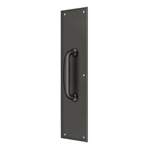 Deltana PPH55U10B Push Plate with Handle 3 1/2"x 15 " - Handle 5 1/4"
