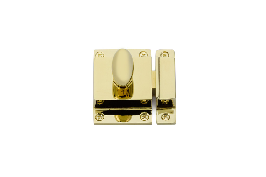 Emtek 2270 Cabinet Latch 2" x 21/4" - Polished Brass - Click Image to Close