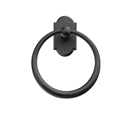 Emtek 2301 Sandcast Bronze Towel Ring 6 1/2" - Flat Black Bronze - Click Image to Close