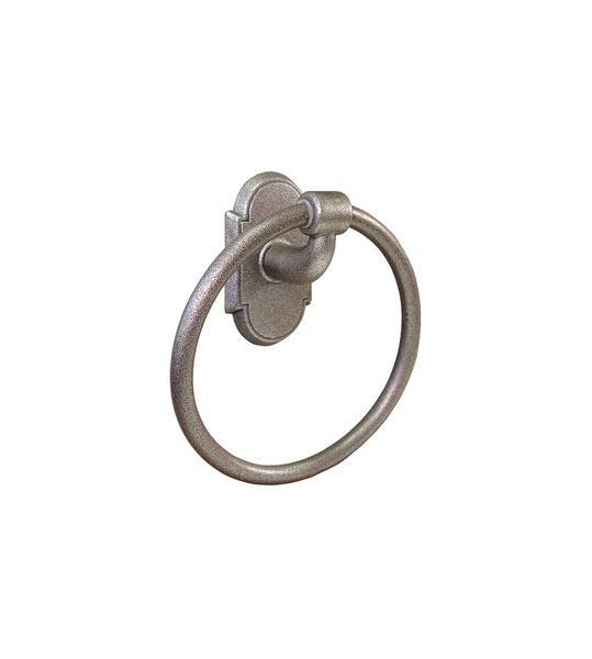 Emtek 2501 Wrought Steel Towel Ring 6 1/2" - Satin Steel