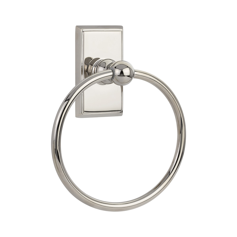 Emtek 2601 Traditional Brass Towel Ring 6 7/8" - Polished Nickel