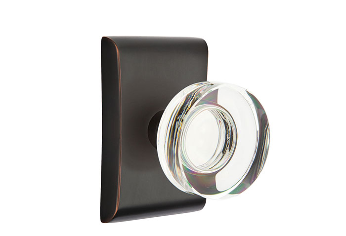 Emtek Modern Disc Crystal Knob Set - Click Image to Close