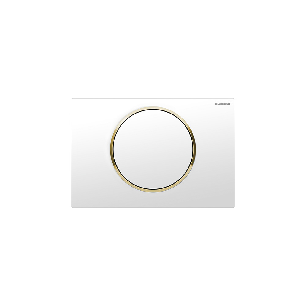 Geberit 115.758.KK.5 Sigma10 Actuator Plate - White With Polished Gold
