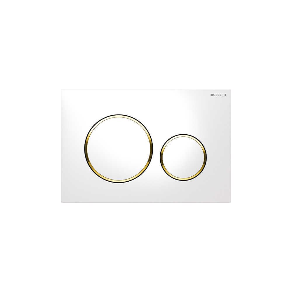 Geberit 115.882.KK.1 Sigma20 Actuator Plate - White With Polished Gold