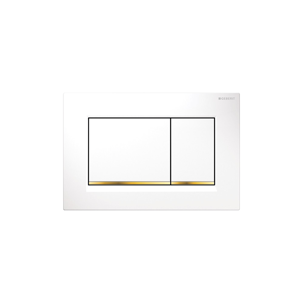 Geberit 115.883.KK.1 Sigma30 Actuator Plate - White With Polished Gold