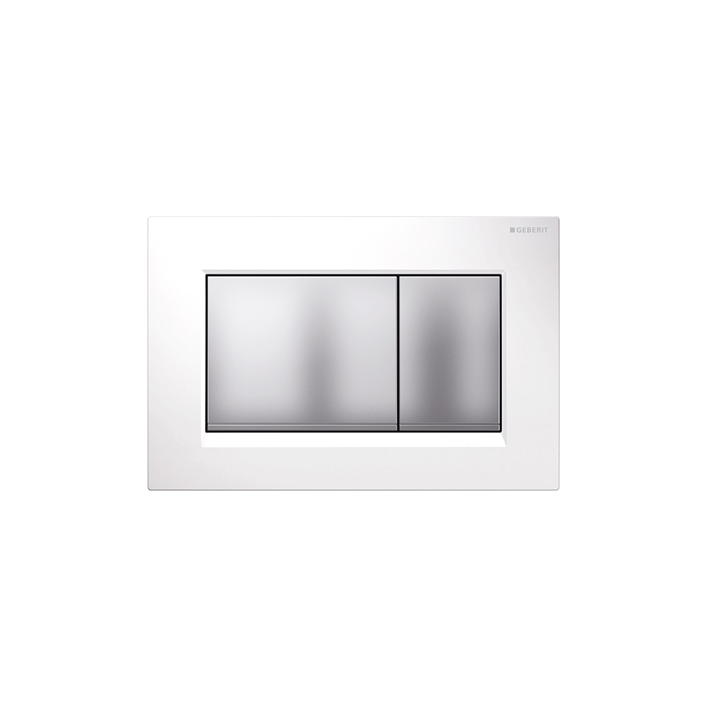 Geberit 115.883.KL.1 Sigma30 Actuator Plate - White With Matt Chrome